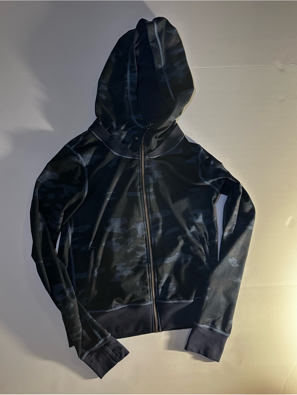 Lululemon blue camo namaskar zip hoodie jacket